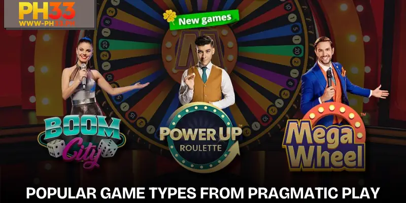 Popular casino game types from Pragmatic Play